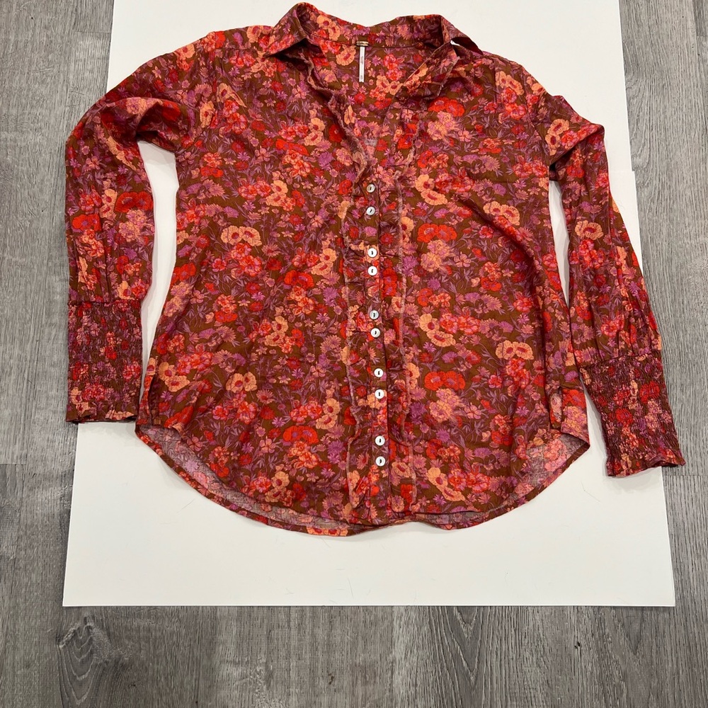 FREE PEOPLE Wild Gardenia Floral Blouse PRE LOVED DESIGNER! Size XS